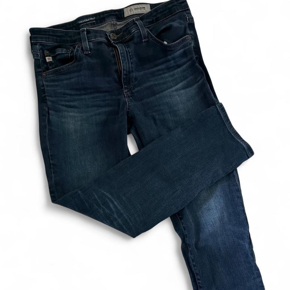 AG Adriano Goldschmied The Prima Cigarette Crop Jeans 29R Dark Wash